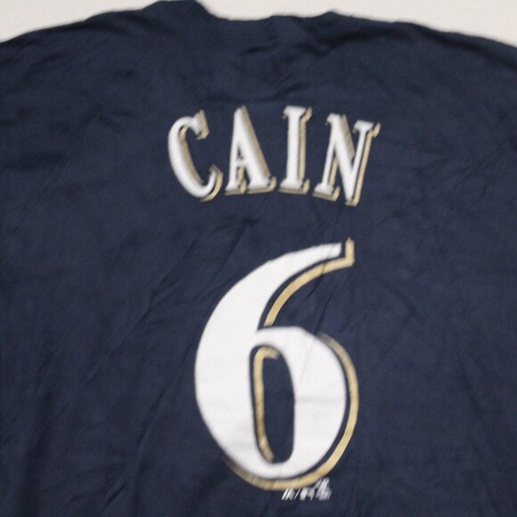 Majestic Men Blue Milwuakee Brewers Tee Shirt Cain 6 Size XL - Picture 5 of 10